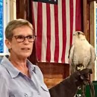 Ellen Kalish with a falcon